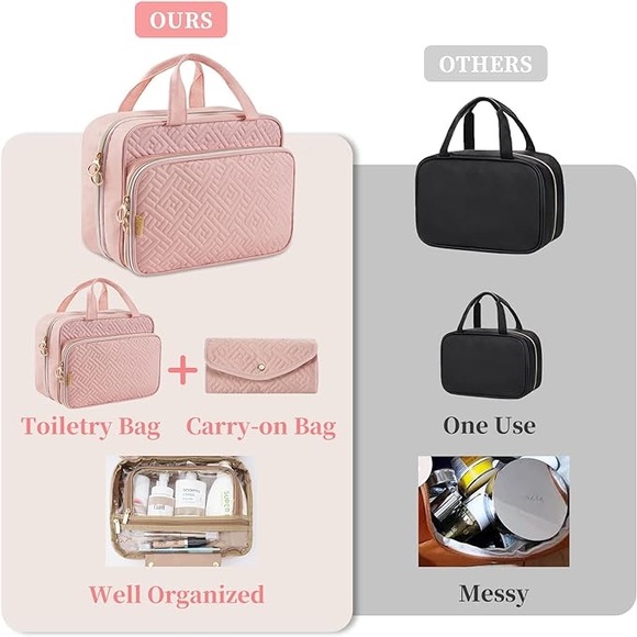 New Water-resistant Travel Toiletry Bag with 5 Spacious Compartments - Picture 5 of 6